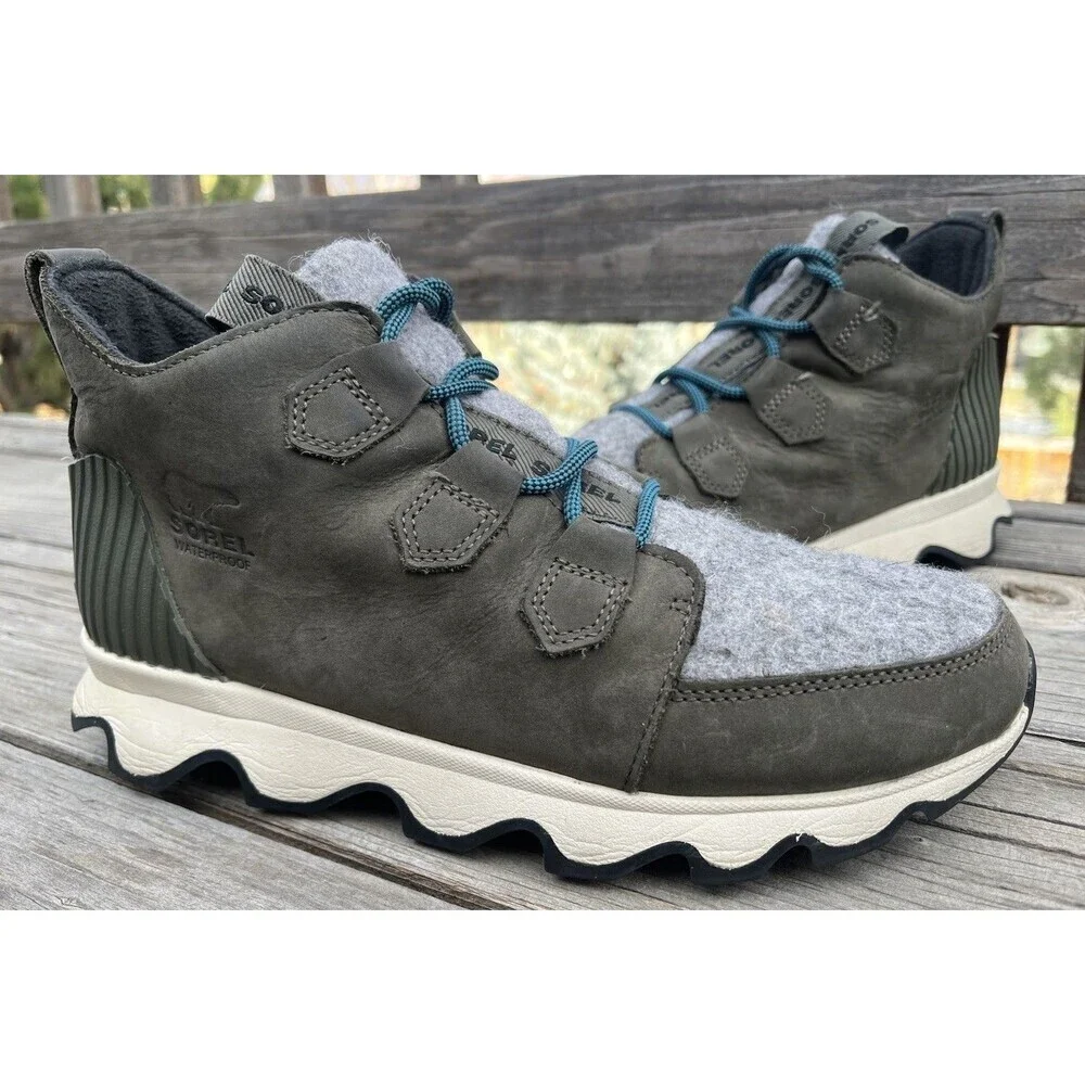 Sorel Kinetic Caribou Women's 9.5 Waterproof Lace Up Winter Ankle Boots NL3767